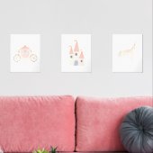 Roze Prinses Eenhoorn Meisjes Kamer Decor Muurkunst Sets (Woonkamer)