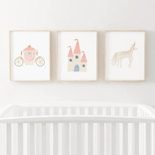 Roze Prinses Eenhoorn Meisjes Kamer Decor Muurkunst Sets