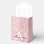 Roze Prinses Eenhoorn Roos Goud Blush Roze Glitter Bedankdoosjes (Geopend)