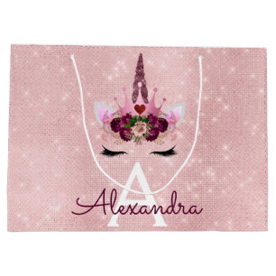 Roze Prinses Eenhoorn Roos Goud Blush Roze Glitter Groot Cadeauzakje
