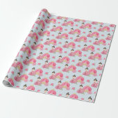Roze prinses en wagen cadeaupapier (Uitgerold)