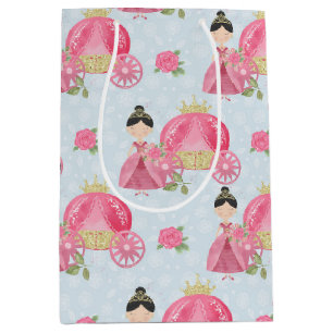 Roze prinses en wagen medium cadeauzakje