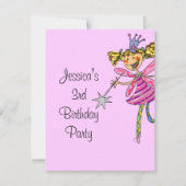 roze prinses fairy 3de verjaardag kaart (Voorkant)