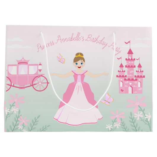 Roze Prinses Fantasy Verjaardagsfeestje Groot Cadeauzakje (Achterkant)