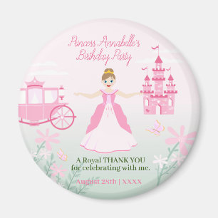 Roze Prinses Fantasy Verjaardagsfeestje Magneet