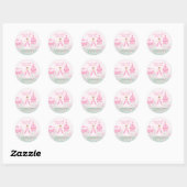Roze Prinses Fantasy Verjaardagsfeestje Ronde Sticker (Vel)