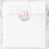 Roze Prinses Fantasy Verjaardagsfeestje Ronde Sticker (Tas)