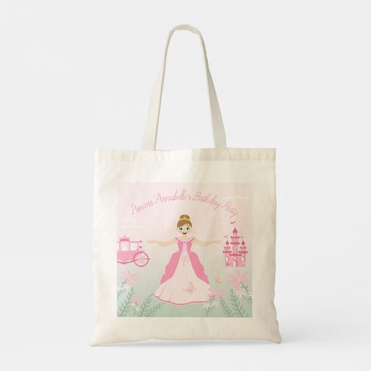 Roze Prinses Fantasy Verjaardagsfeestje Tote Bag (Achterkant)