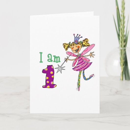 Roze prinses fee (leeftijd 1) kaart (Voorkant)