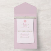 ROZE PRINSES FEESTUITNODIGING ALL IN ONE UITNODIGING (Binnen)