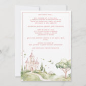 Roze Prinses Foto Meisje Geboorte Aankondiging (Achterkant)