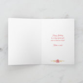 Roze Prinses Foto Verjaardag Wenskaart Kaart (Binnen)