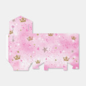 Roze Prinses Harten Sterren & Kronen Verjaardagsfe Bedankdoosjes (Uitgevouwen)