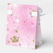 Roze Prinses Harten Sterren & Kronen Verjaardagsfe Bedankdoosjes (Achterkant)