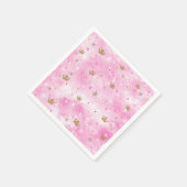 Roze Prinses Harten Sterren & Kronen Verjaardagsfe Servet (Hoek)