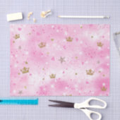 Roze Prinses Harten Sterren & Kronen Verjaardagsfe Tissuepapier (Craft)