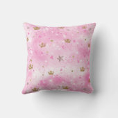 Roze prinses Hearts Stars & Crowns Kussen (Achterkant)