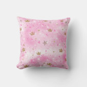 Roze prinses Hearts Stars & Crowns Kussen (Voorkant)