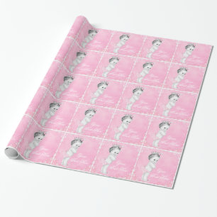 Roze prinses inpakpapier