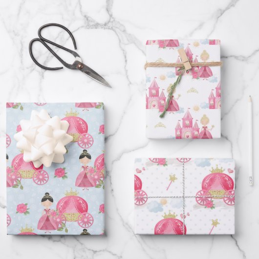 Roze Prinses  Inpakpapier Vel (Voorkant)