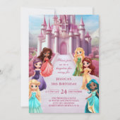 Roze Prinses Kasteel Royal Kind Meisje Verjaardag Kaart (Voorkant)