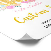 Roze Prinses Kasteel Verjaardag Custom Tafel Teken Poster (Hoek)