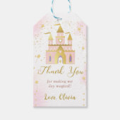 Roze Prinses Kasteel Verjaardagsfeest Cadeaulabel (Voorkant)