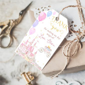 Roze Prinses Kasteel Verjaardagsfeest Cadeaulabel