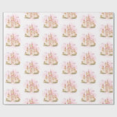 Roze Prinses Kasteel Verjaardagsfeest Cadeaupapier (Vlak)
