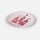 Roze Prinses Kasteel Verjaardagsfeest Papieren Bordje (Gekanteld)