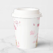 Roze Prinses Kasteel Vlinder Betoverend Feest Papieren Bekers (Rechts)