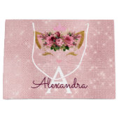 Roze Prinses Kitten Roos Goud Blush Roze Glitter Groot Cadeauzakje (Voorkant)
