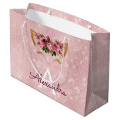 Roze Prinses Kitten Roos Goud Blush Roze Glitter Groot Cadeauzakje (Achterkant Gekanteld)