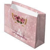 Roze Prinses Kitten Roos Goud Blush Roze Glitter Groot Cadeauzakje (Voorkant Gekanteld)