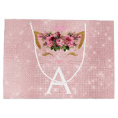 Roze Prinses Kitten Roos Goud Blush Roze Glitter Groot Cadeauzakje (Achterkant)