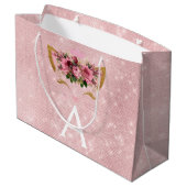 Roze Prinses Kitten Roos Goud Blush Roze Glitter Groot Cadeauzakje (Achterkant Gekanteld)