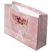 Roze Prinses Kitten Roos Goud Blush Roze Glitter Groot Cadeauzakje (Voorkant Gekanteld)