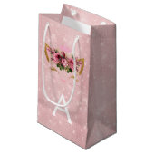 Roze Prinses Kitten Roos Goud Blush Roze Glitter Klein Cadeauzakje (Voorkant Gekanteld)