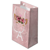 Roze Prinses Kitten Roos Goud Blush Roze Glitter Klein Cadeauzakje (Achterkant Gekanteld)