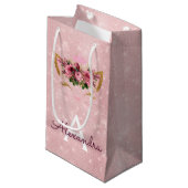 Roze Prinses Kitten Roos Goud Blush Roze Glitter Klein Cadeauzakje (Voorkant Gekanteld)