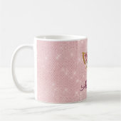 Roze Prinses Kitten Roos Goud Blush Roze Glitter Koffiemok (Links)
