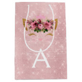 Roze Prinses Kitten Roos Goud Blush Roze Glitter Medium Cadeauzakje (Voorkant)