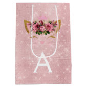 Roze Prinses Kitten Roos Goud Blush Roze Glitter Medium Cadeauzakje (Achterkant)