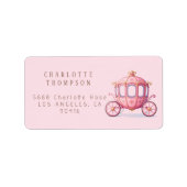 Roze Prinses Koets Retouradreslabels Etiket (Voorkant)