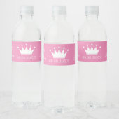 Roze prinses kroon chic meisjes baby shower op maa waterfles etiket (Flessen)