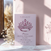 Roze Prinses Kroon Elegant Verjaardagsfeest Kaart