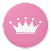Roze prinses kroon kinderkamer deur lade pull knop (Voorkant)