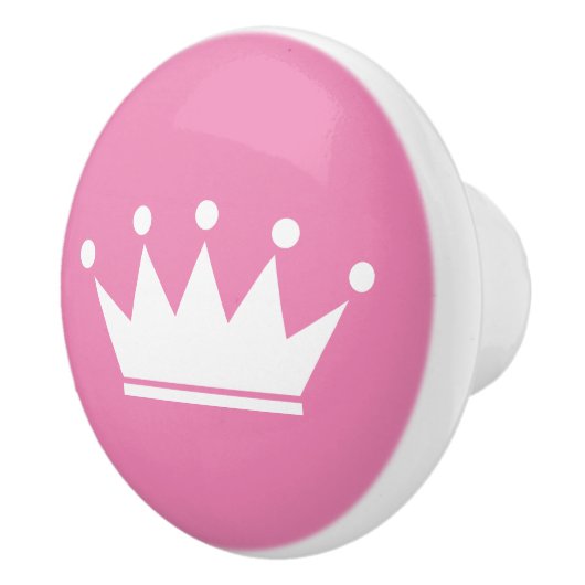 Roze prinses kroon kinderkamer deur lade pull knop (Rechts)