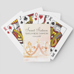 Roze Prinses Kroon Sweet Sixteen Feest Favor Pokerkaarten
