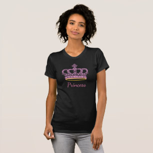 Roze prinses kroon t-shirt